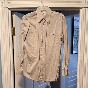 Lacoste Men's Light Tan Casual Button Down Shirt